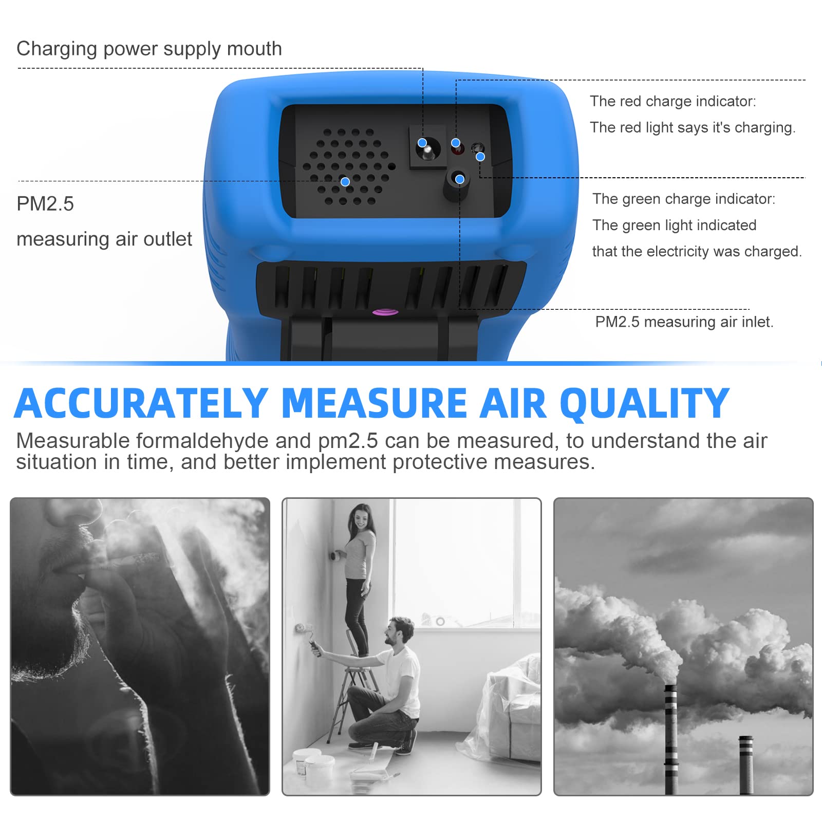 Amazon.co.jp: WapoRich 空気品質モニター 汚染メーター 空気